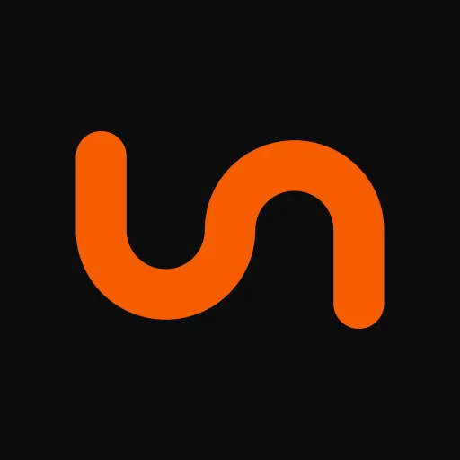 Símbolo do Untzel: uma onda sonora laranja sobre preto.